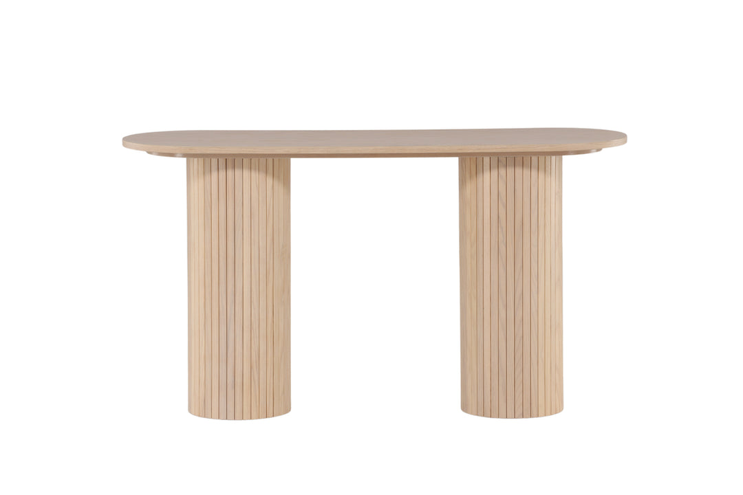 VENTURE DESIGN Bianca konsolbord oval hvidkalket finér 130x40