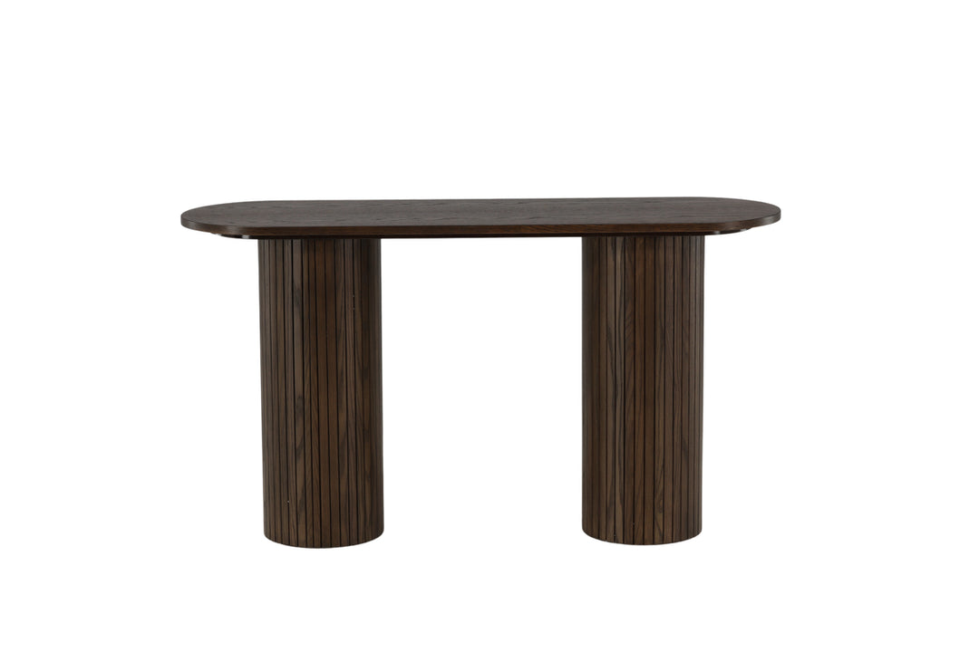 VENTURE DESIGN Bianca konsolbord oval mokka finér 130x40