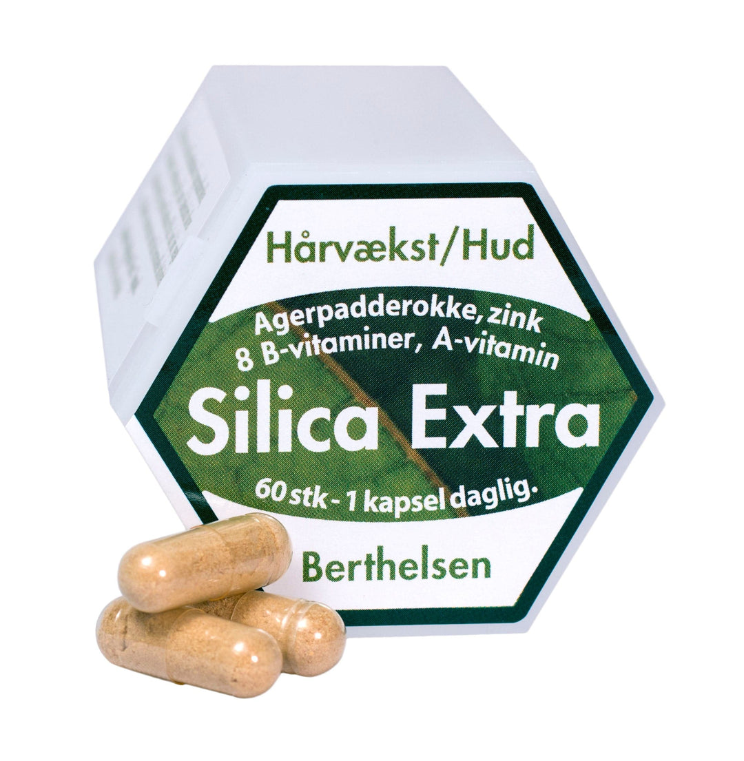 Stort online udvalg i Berthelsen Silica Extra 60 kap. ❤ Berthelsen ❤ Hurtig levering: 1 - 2 Hverdage og gratis fragt v/køb over 295 kr. GLS til pakkeshop ❤ Varenummer: HG-3961 og barcode / Ean: 5701629032162 på lager - Kæmpe udvalg i Sundhed - Over 312 kendte brands på udsalg