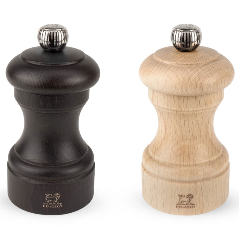 Produktbillede af Peugeot Bistro Sæt Pm+Sm Choco/nat. Træ 10cm på tilbud – premium kvalitet og detaljer