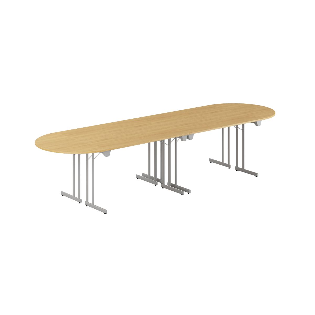 Produktbillede af Konferencebord 340x100cm Sammenklappeligt bord Eg-grå på tilbud
