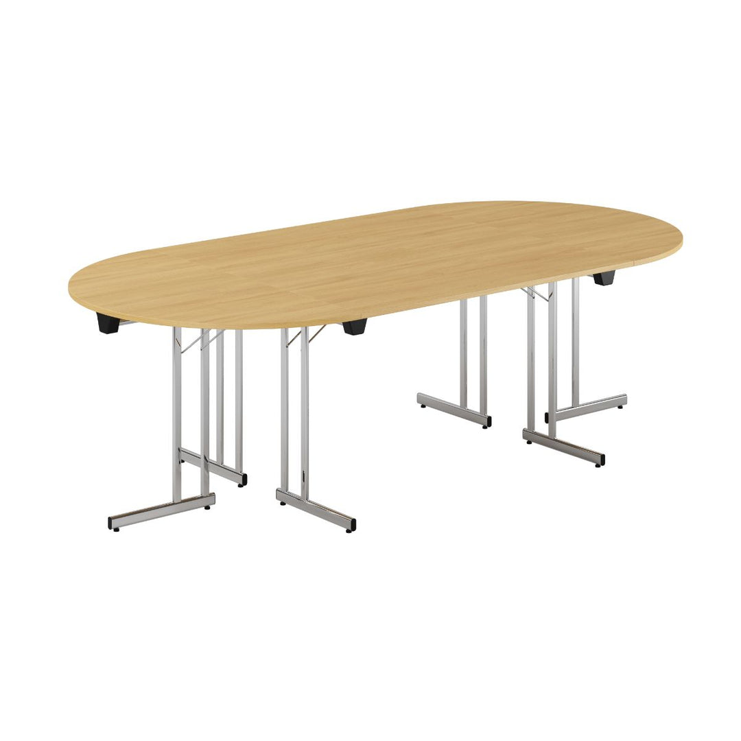 Produktbillede af Konferencebord 240x120cm Sammenklappeligt bord Eg-krom på tilbud