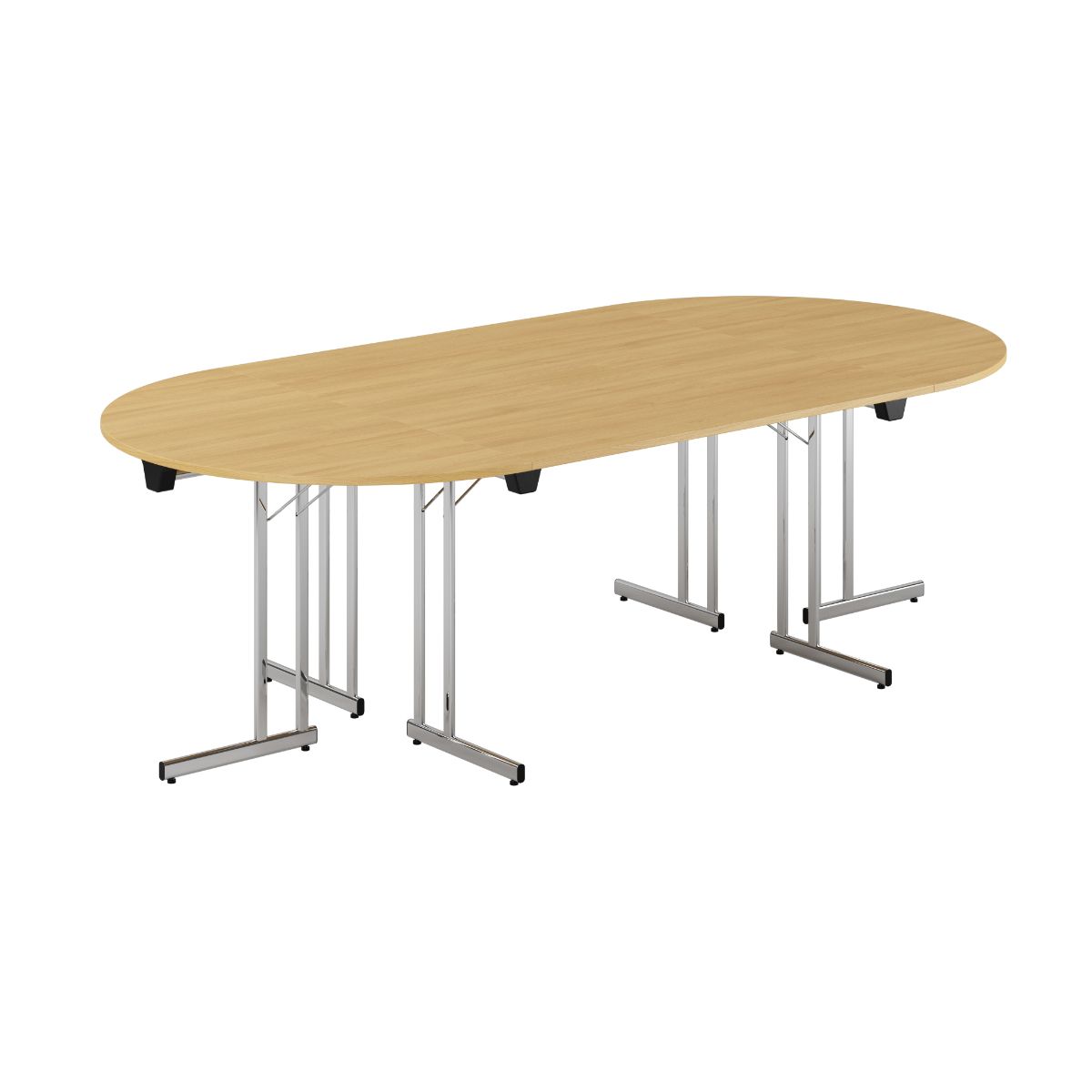 Produktbillede af Konferencebord 240x120cm Sammenklappeligt bord Eg-krom på tilbud