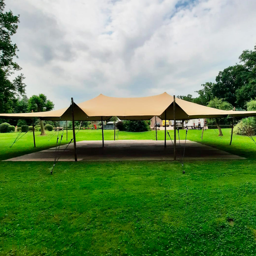 Produktbillede af Stretch Tent 7,5x12m dug Komplet Taupe på tilbud