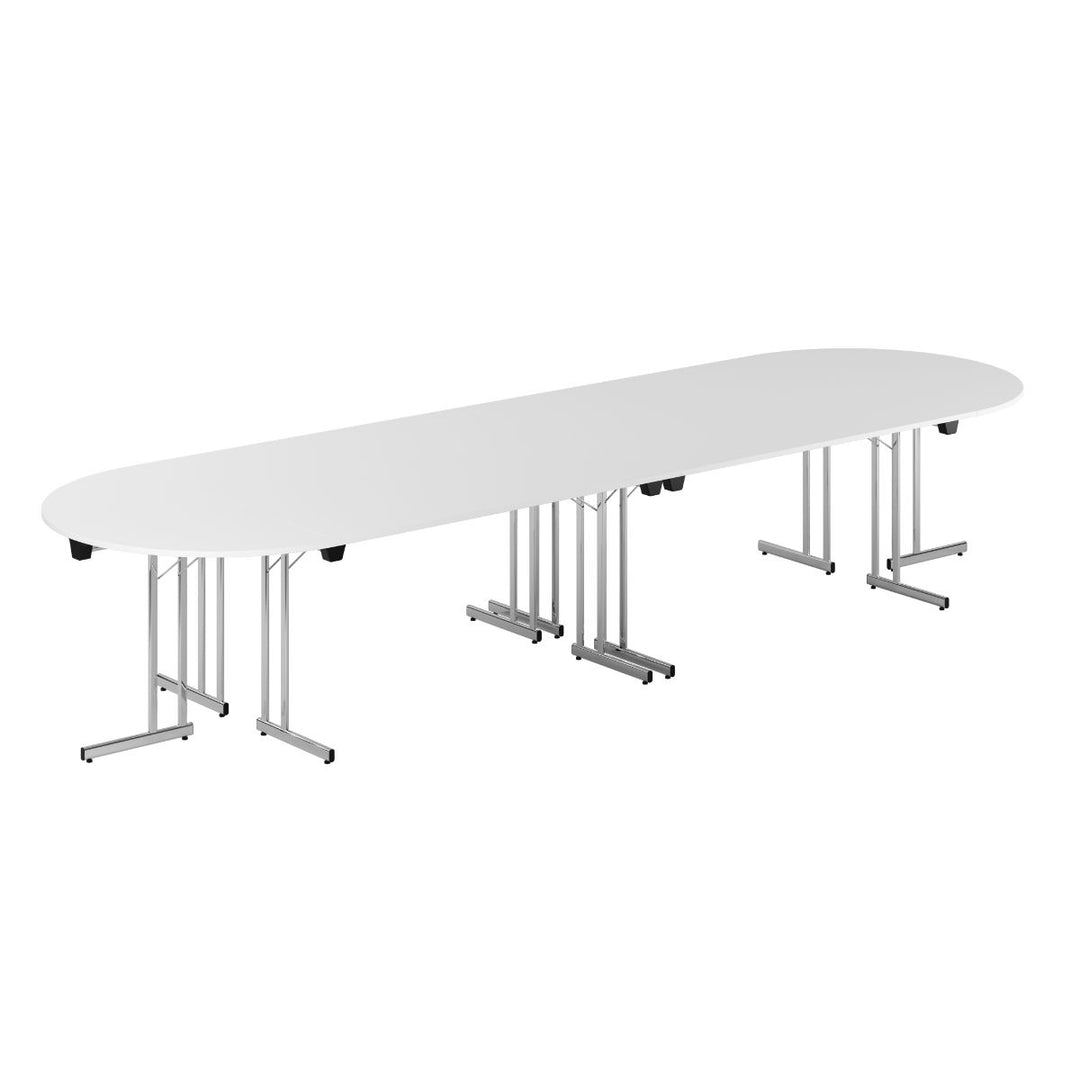 Produktbillede af Konferencebord 400x120cm Sammenklappeligt bord Hvid-krom på tilbud