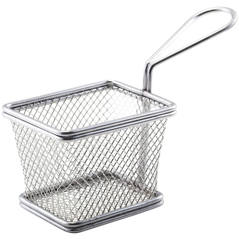 Produktbillede af Mini Friturekurv Til Servering Af Pomfritter 10 X 8 X 7.5cm Rustfrit Stål på tilbud i premium kvalitet