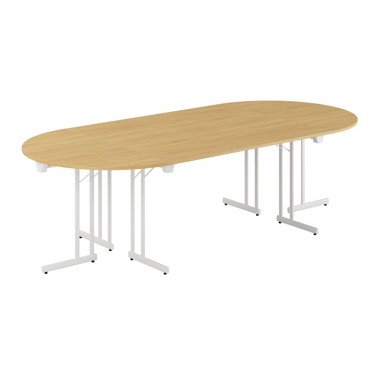 Produktbillede af Konferencebord 260x120cm Sammenklappeligt bord Eg-hvid på tilbud