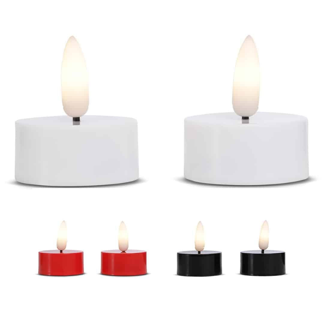 Produktbillede af Køb LED fyrfadslys plastik 2 stk. 2 cm m/bevægelig flamme (flere farver) Rød på tilbud