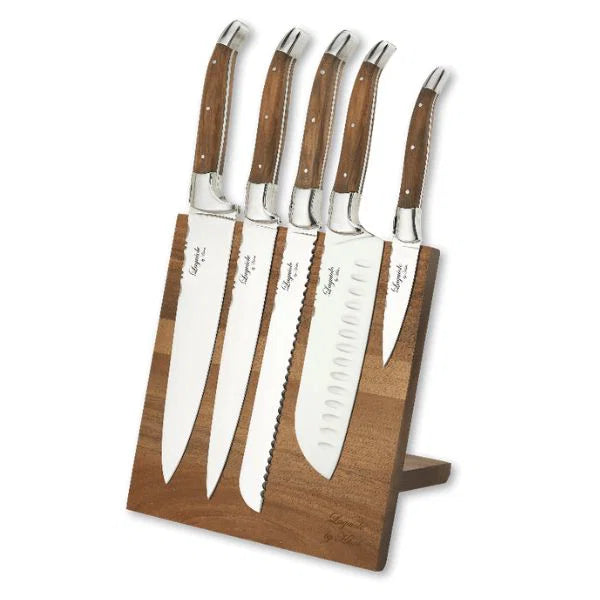Laguiole By Haws Chef Knivsæt Med Blok Oliven 6 Dele