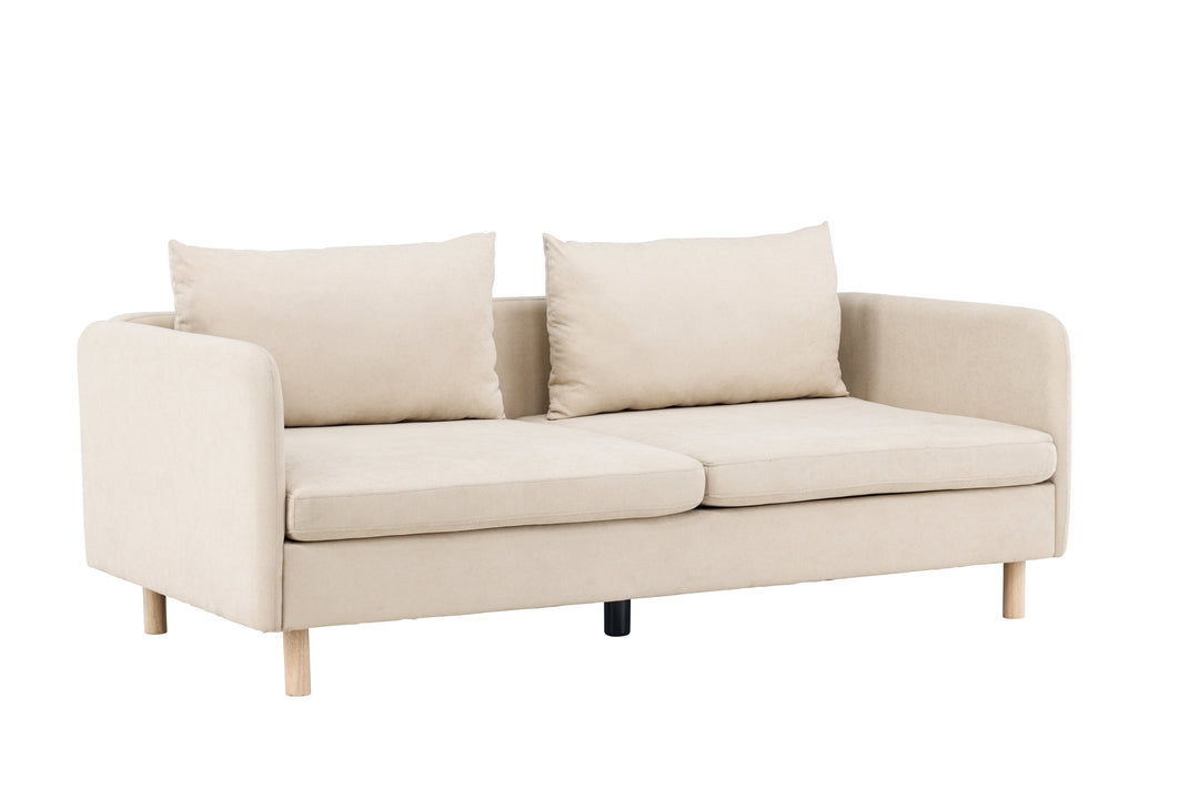 VENTURE DESIGN Zero 2 pers. sofa beige polyester og natur gummitræ