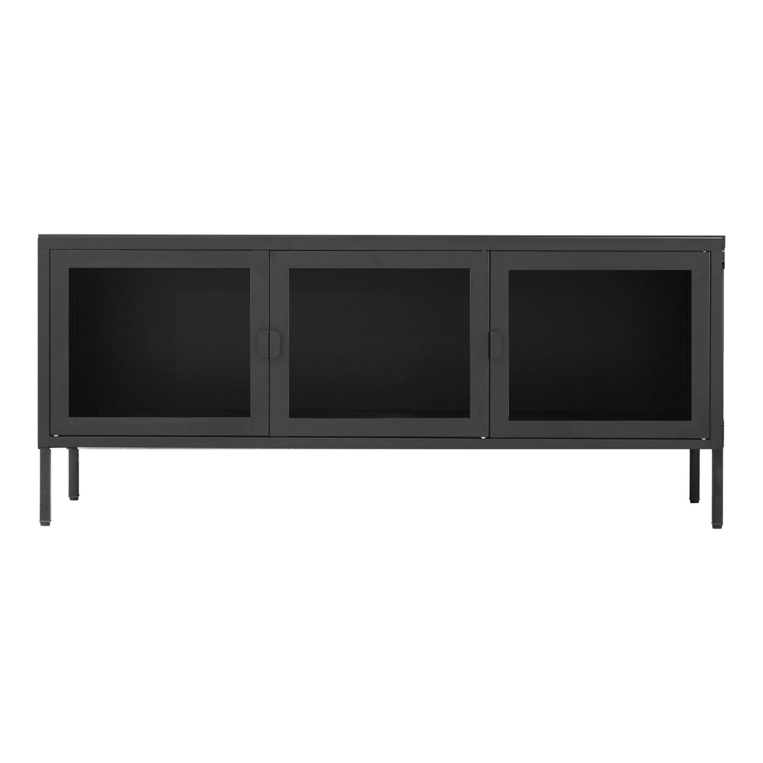 Produktbillede af HOUSE NORDIC BRISBANE TV-BÆNK M/GLASLÅGER SORT 130 i premium kvalitet