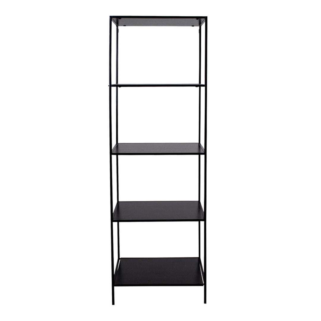 HOUSE NORDIC rektangulær Vita reol m. 4 hylder sort melamin og stål H:170cm x36cm x 51cm