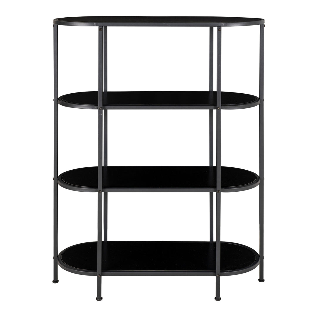 HOUSE NORDIC Vita reol m. 4 hylder sort melaminfolie og sort stål H:111cm x85cm x cm