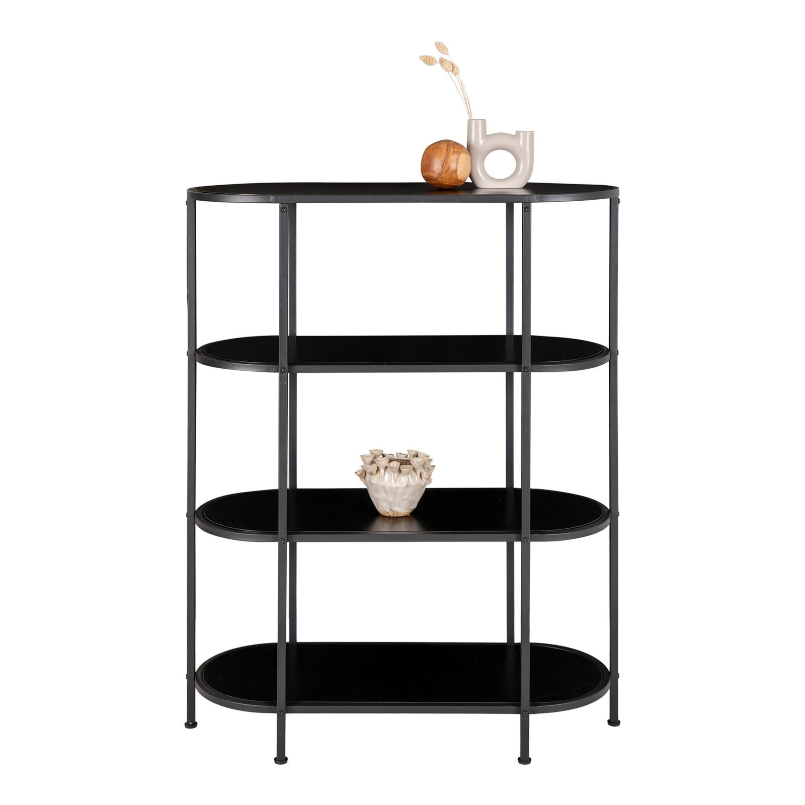 Produktbillede af House Nordic Vita Reol Oval reol med sort ramme 111 i premium kvalitet