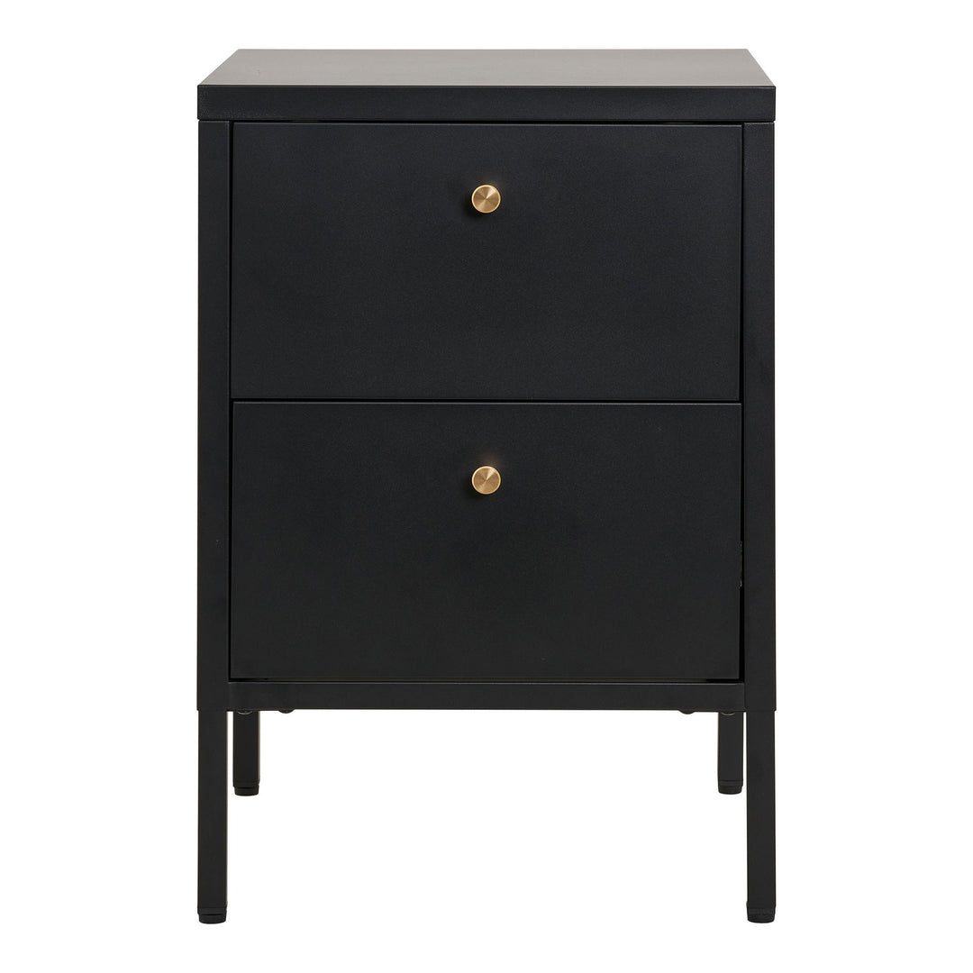 Produktbillede af HOUSE NORDIC Dalby kommode m. 2 skuffer sort stål 40x40 i premium kvalitet