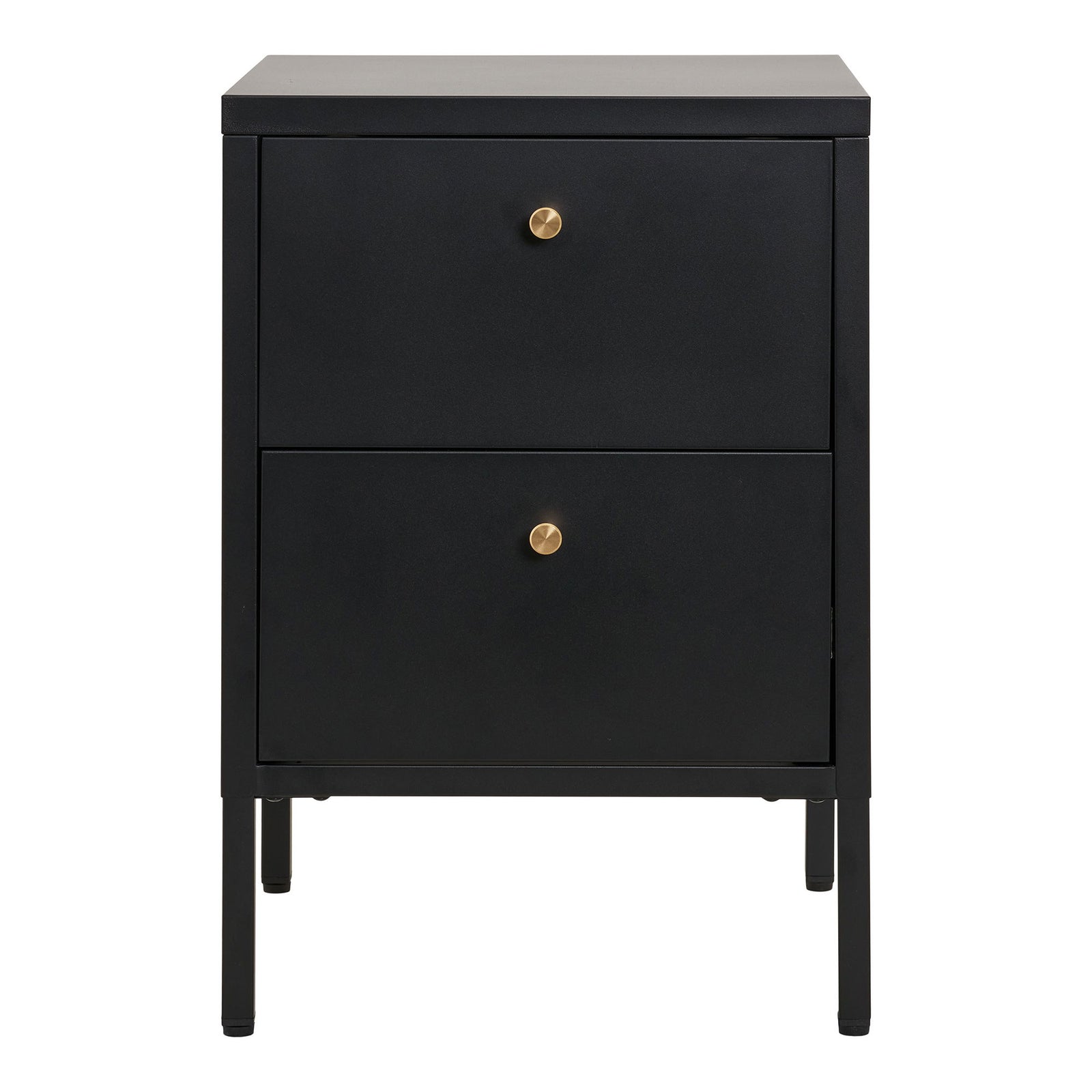 Produktbillede af HOUSE NORDIC Dalby kommode m. 2 skuffer sort stål 40x40 i premium kvalitet