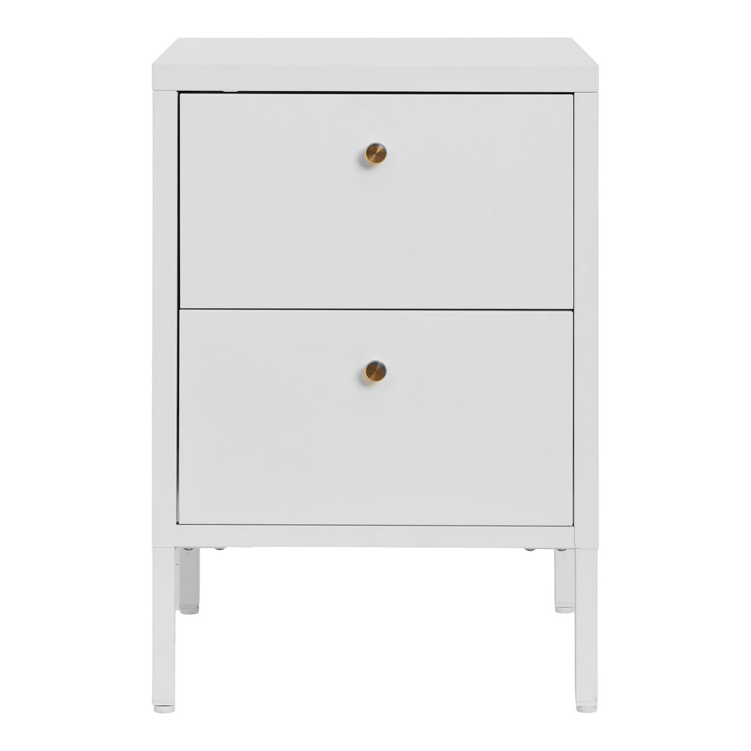 Produktbillede af HOUSE NORDIC Dalby kommode m. 2 skuffer hvid stål 40x40 i premium kvalitet