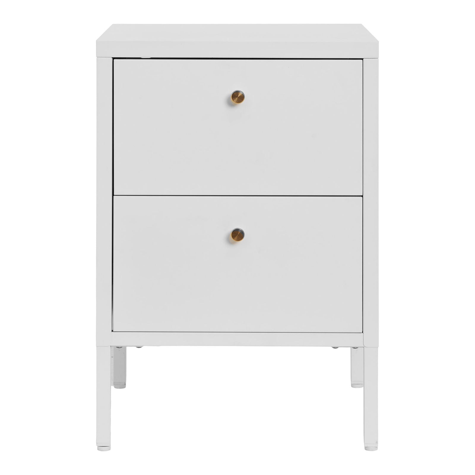 Produktbillede af HOUSE NORDIC Dalby kommode m. 2 skuffer hvid stål 40x40 i premium kvalitet