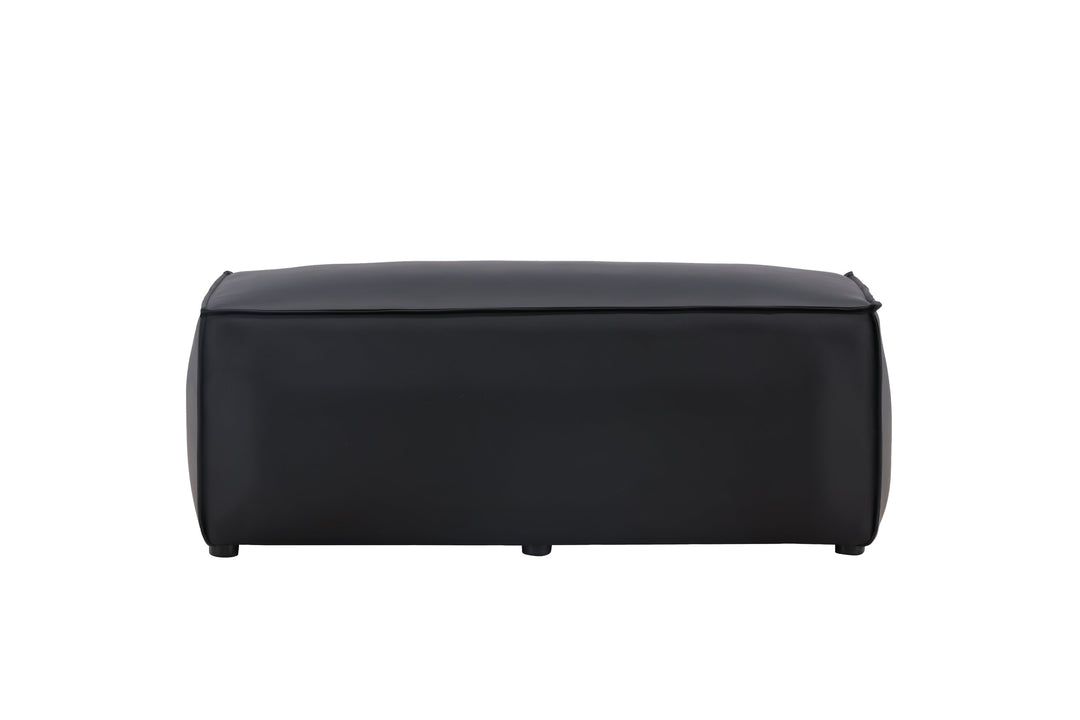 VENTURE DESIGN Palmero puf rektangulær mat sort PU og MDF 119x59