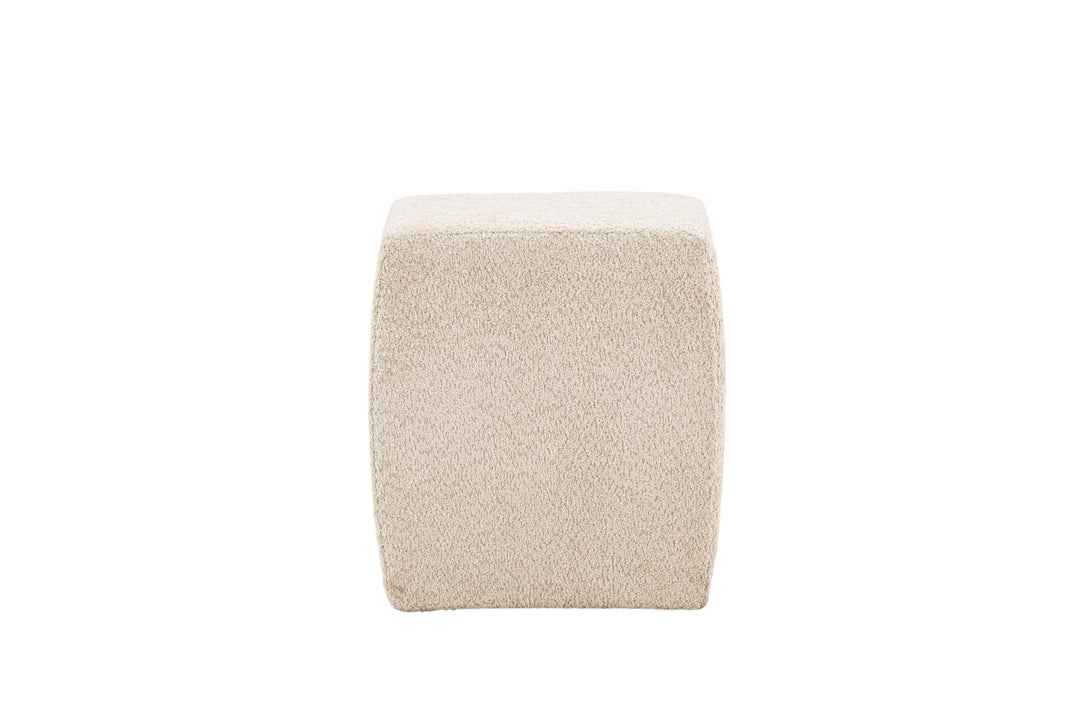 VENTURE DESIGN Neapel puf kvadratisk beige boucl ´stof 40x40