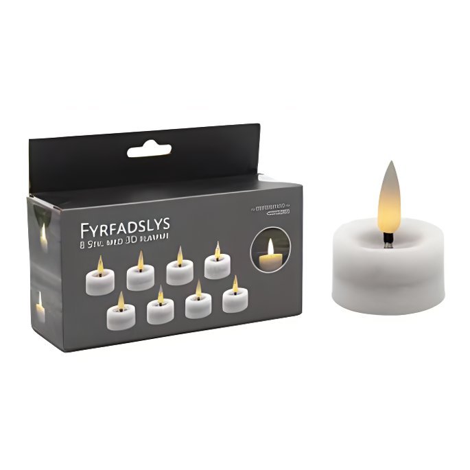 Fyrfadslys Med 3d Flamme 8stk Inkl. Batt ✔ Kæmpe udvalg i HAAHR & CO ✔ Billig fragt og hurtig levering 2 - 5 hverdage - Varenummer: BAR-699186 / Ean: på lager - Udsalg på Home - Barindretning - LED lys Spar op til 65% - Over 324 kendte brands på udsalg