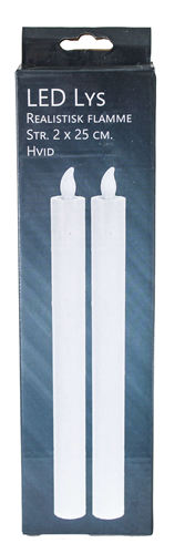 Produktbillede af Kronelys Led  2 Stk. Hvid 25 Cm på tilbud i premium kvalitet
