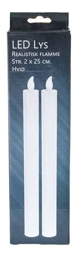 Kronelys Led  2 Stk. Hvid 25 Cm