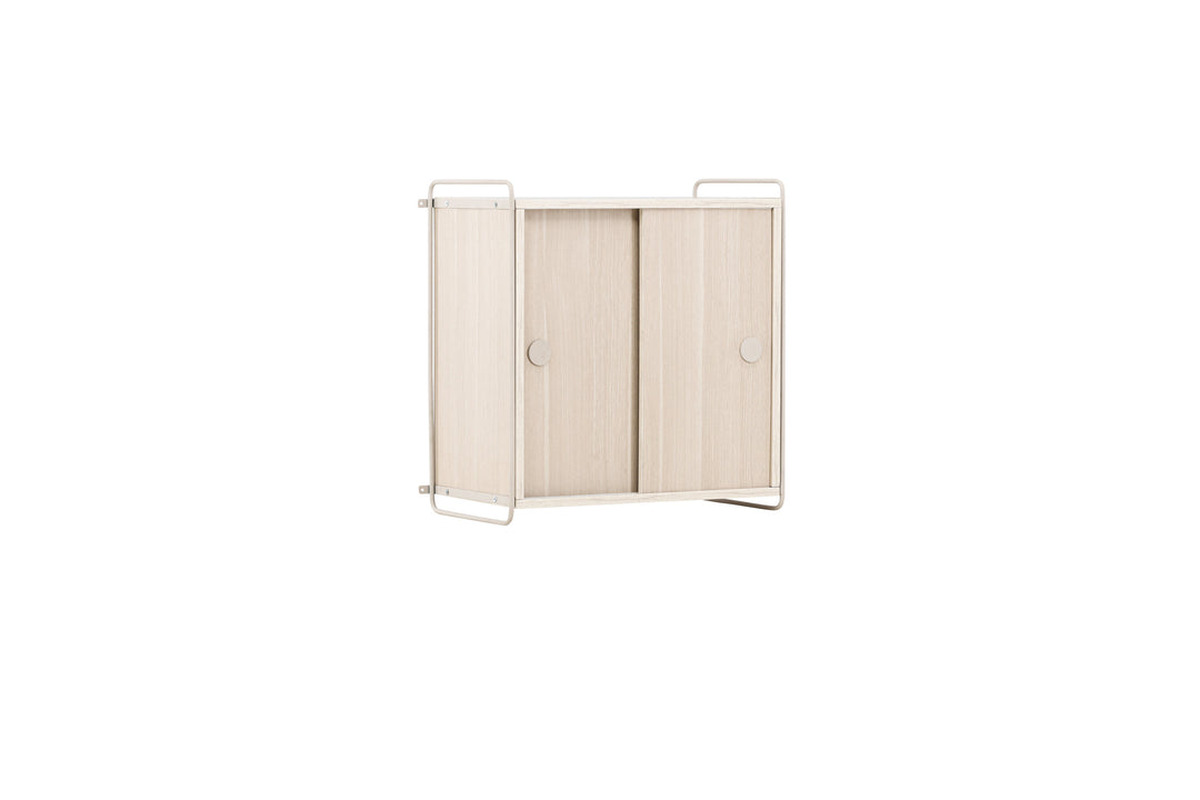 VENTURE DESIGN Paris vægskab m. 2 skydelåger hvidvasket MDF 61x35x67,8cm