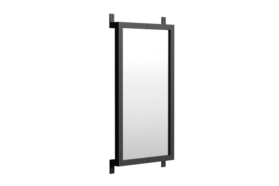 VENTURE DESIGN Nimes vægspejl rektangulær spejlglas og sort jern 35x5,8x72,5