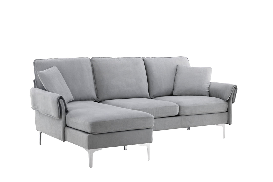 VENTURE DESIGN Toulouse 3 pers. sofa m. chaiselong grå stof og metal