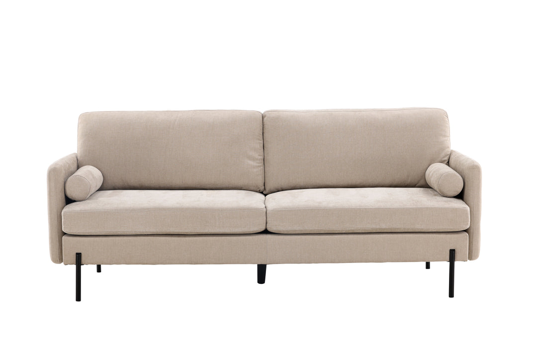 VENTURE DESIGN Antibes 2-pers. sofa beige velourstof og metal