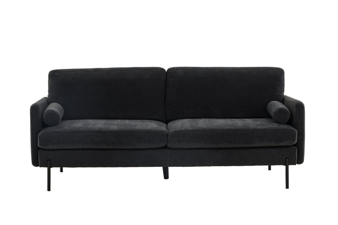 VENTURE DESIGN Antibes 2-pers. sofa mørkegrå velourstof og metal