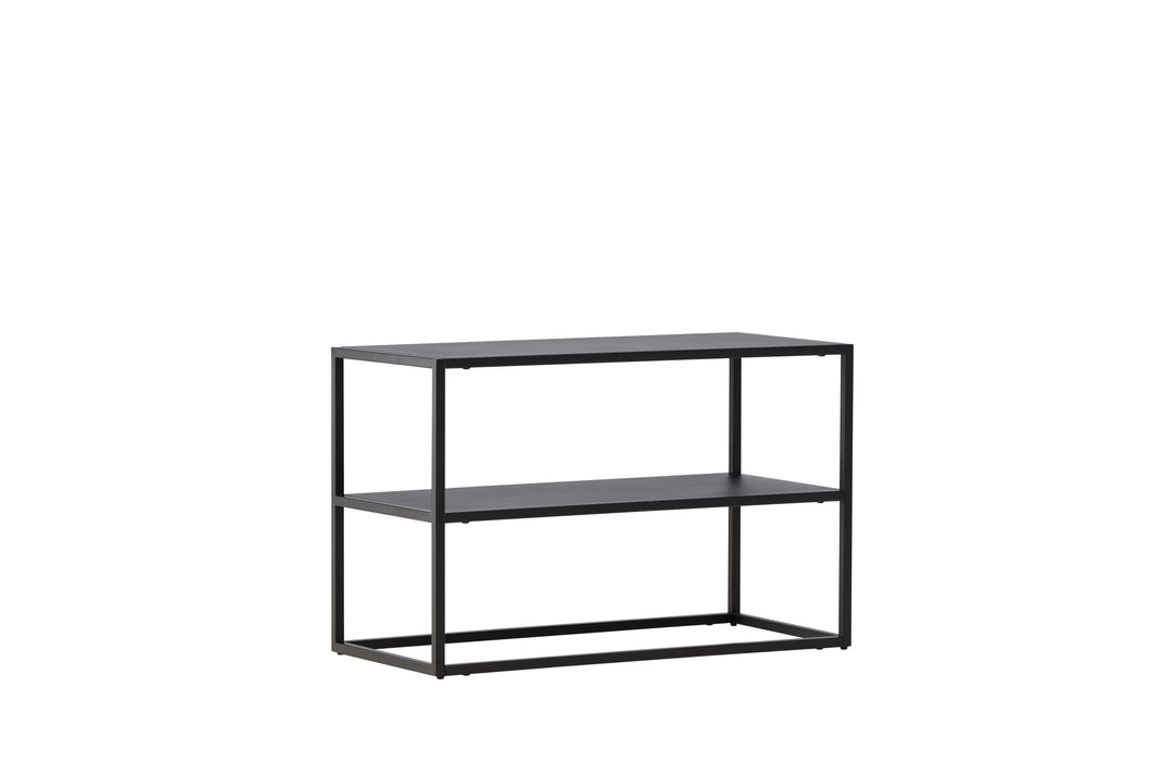 Produktbillede af VENTURE DESIGN Curitiba skoreol m. 2 hylder sort stål 70x33 i premium kvalitet