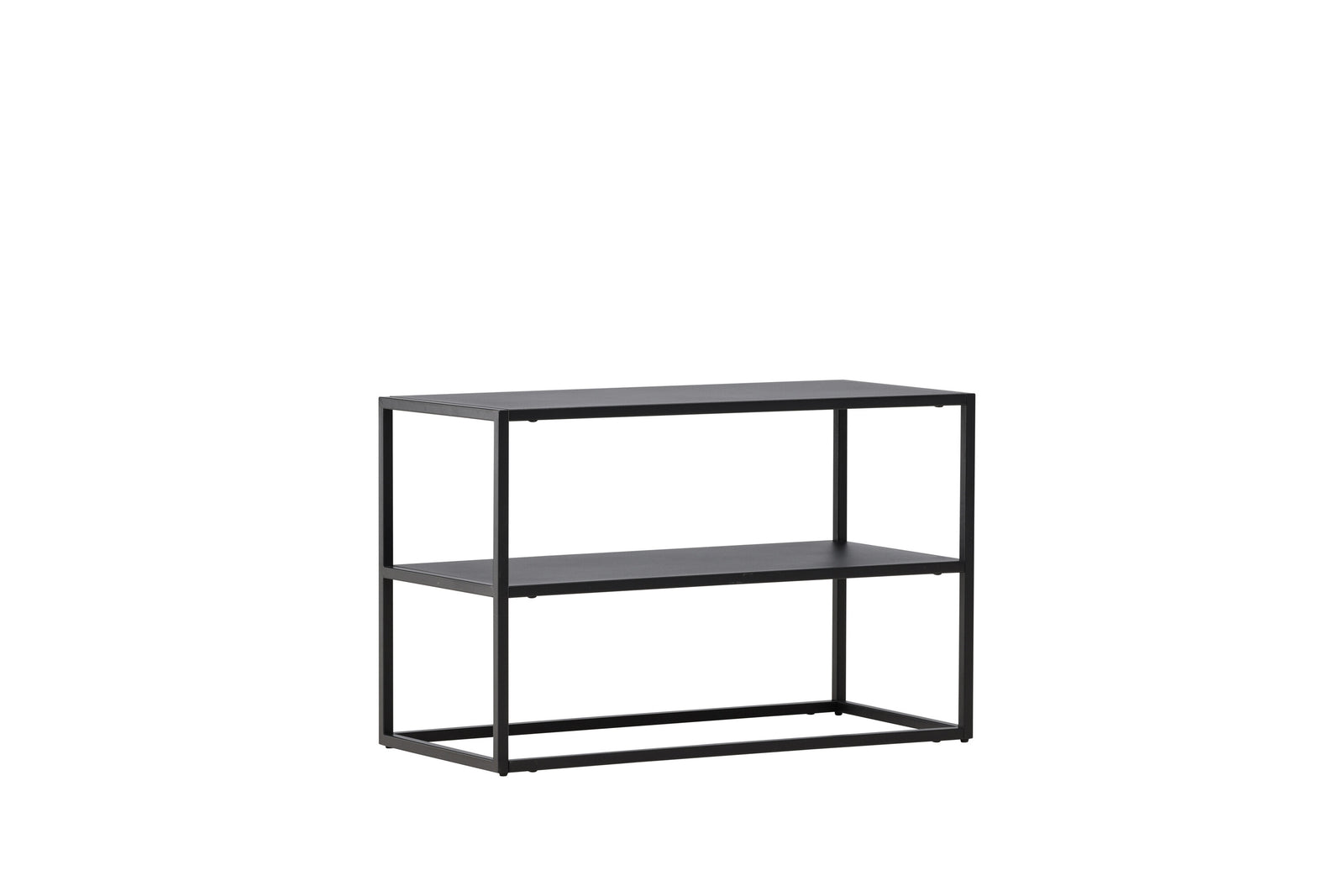 Produktbillede af VENTURE DESIGN Curitiba skoreol m. 2 hylder sort stål 70x33 i premium kvalitet