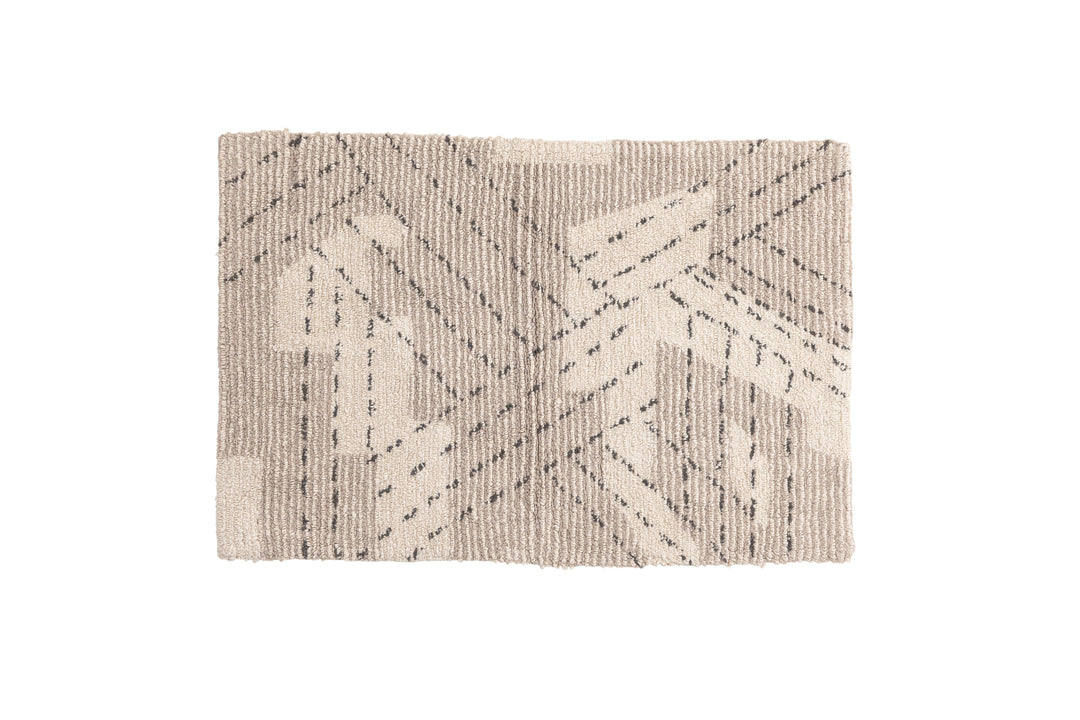 VENTURE DESIGN Lorentz bademåtte rektangulær elfenben/taupe bomuld 60x90