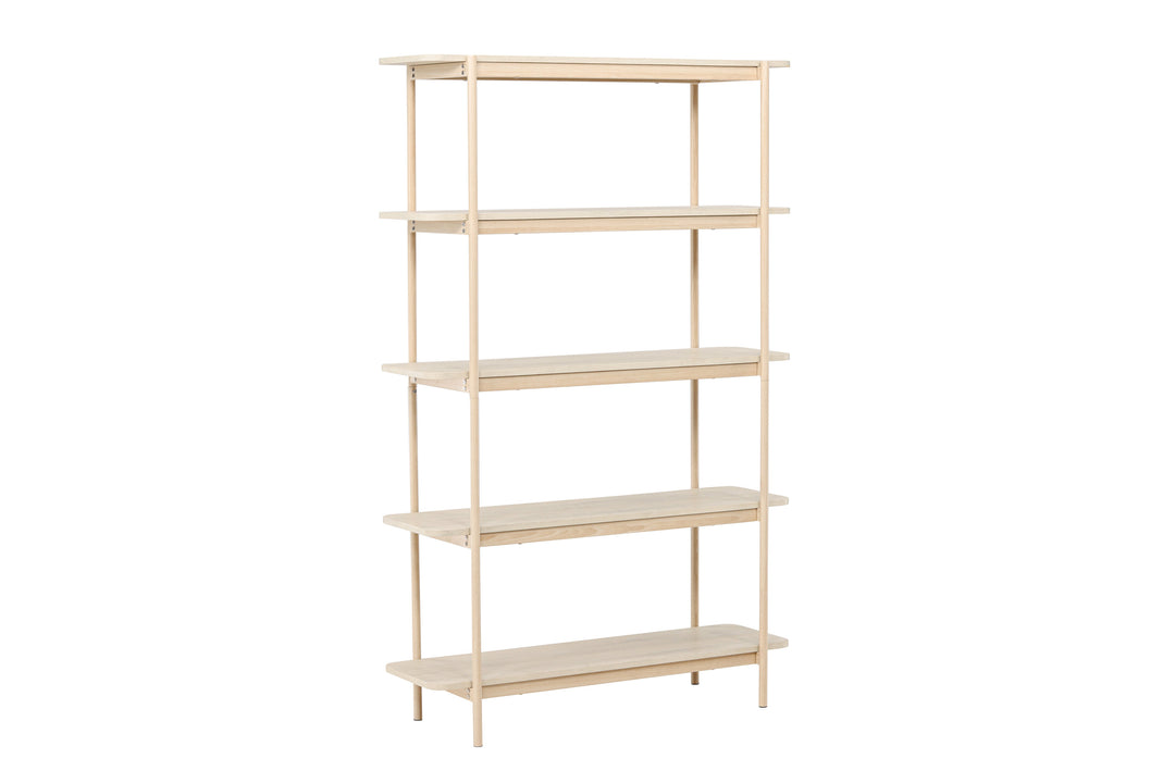 VIND COLLECTION Heim reol 190 cm m. 5 hylder hvidvasket MDF og stål