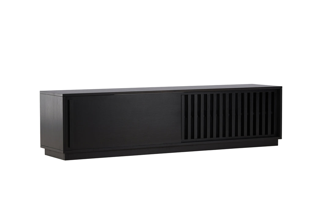VENTURE DESIGN Lugo TV-bænk m. 2 skydelåger og hylde sort melamin 180x40