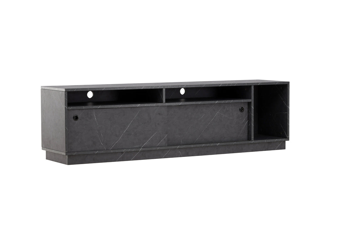 VENTURE DESIGN Girona TV-bænk m. 2 skydelåger sort melamin 180x40