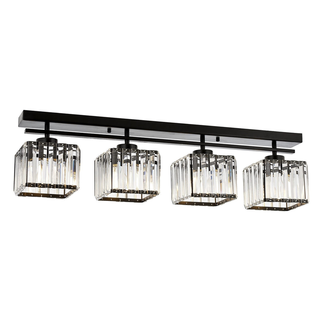 LUMI Tomar loftlampe krystal og sort metal