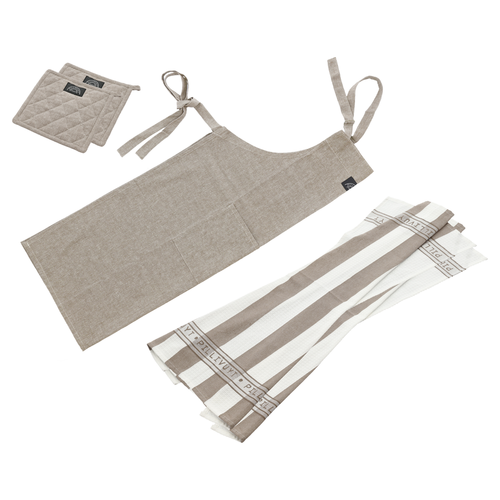 Produktbillede af Pillivuyt Tekstilsæt recycle 5 dele Fungi brown i premium kvalitet