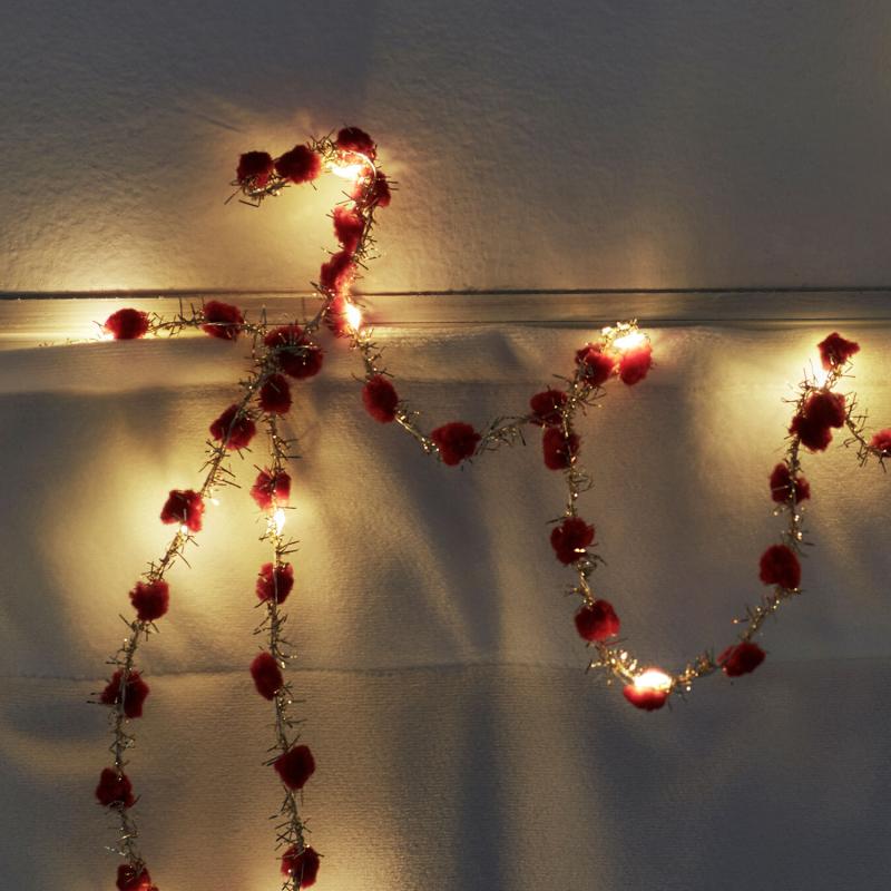 Produktbillede af Sirius Ina Lyskæde Rød/Guld 2 m i premium kvalitet