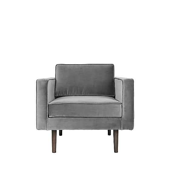 Produktbillede af BROSTE CPH LOUNGE STOL VELOUR GRÅ 88 i premium kvalitet