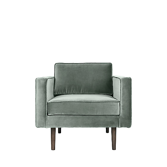 Produktbillede af Broste CPH Lænestol i velour pastel grøn i premium kvalitet