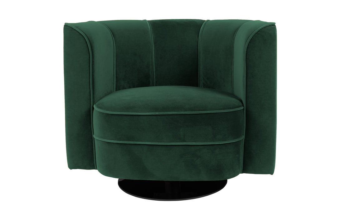 Produktbillede af DUTCHBONE Flower loungestol m. armlæn grøn polyester fløjl og sort stål i premium kvalitet