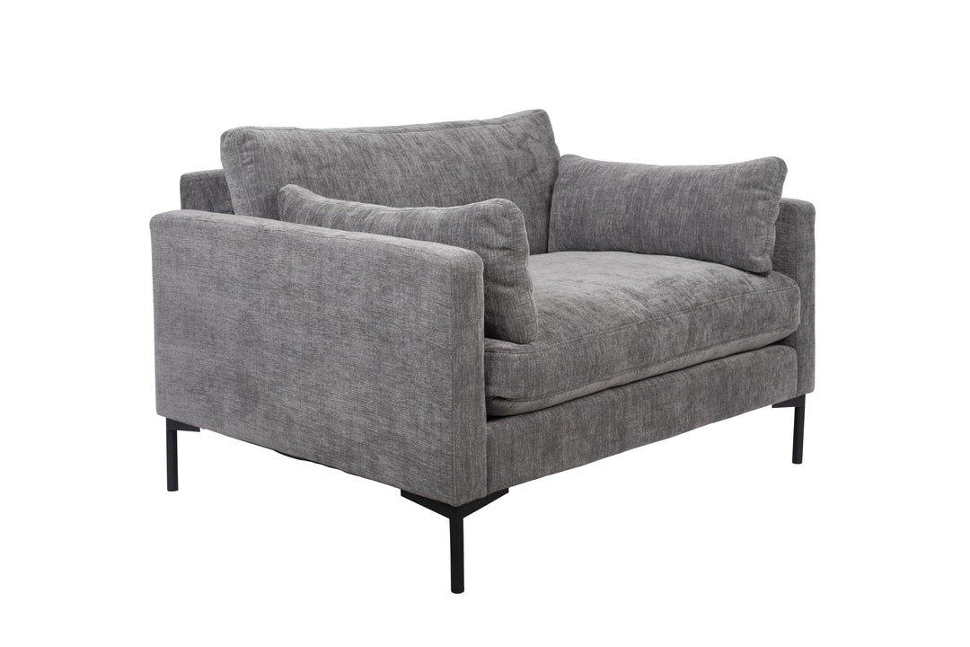 Produktbillede af ZUIVER Summer Love Seat m. armlæn antracitgrå polyester og stål i premium kvalitet