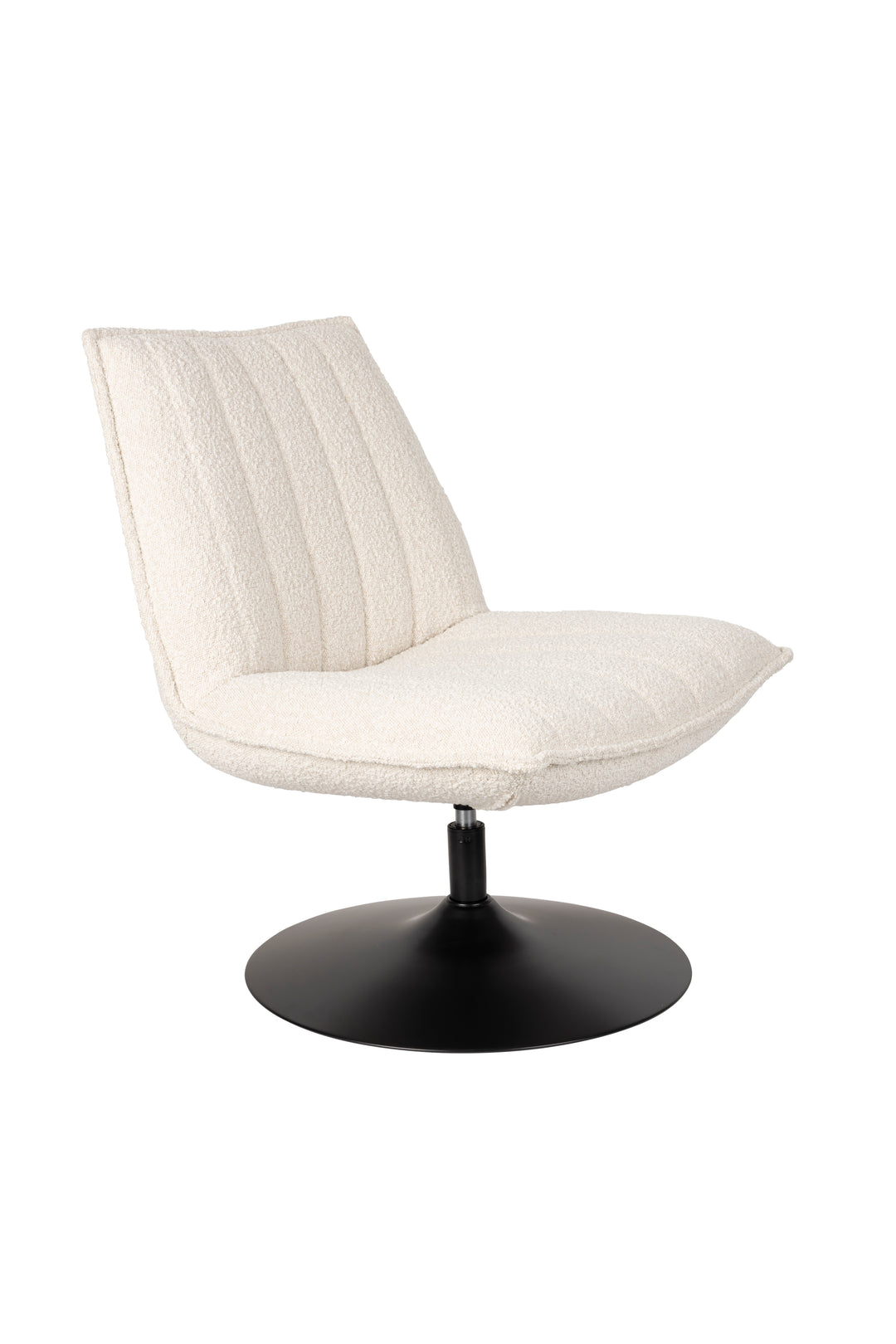 WHITE LABEL LIVING Jax loungestol offwhite bouclé og metal