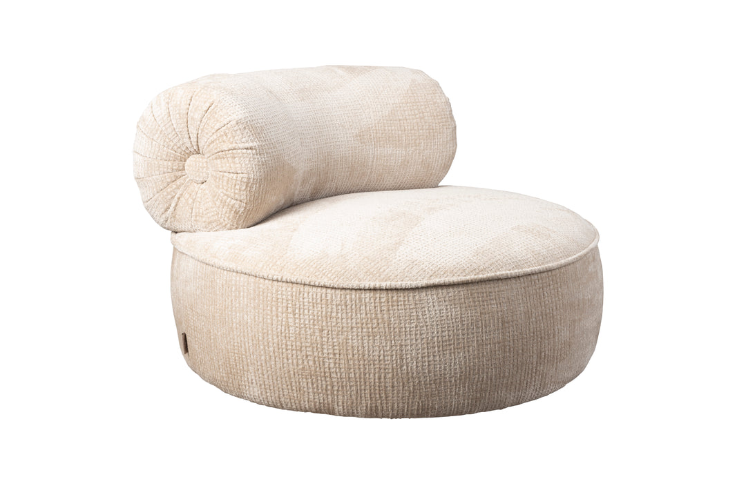 DUTCHBONE Tilbury drejestol beige polyester og metal