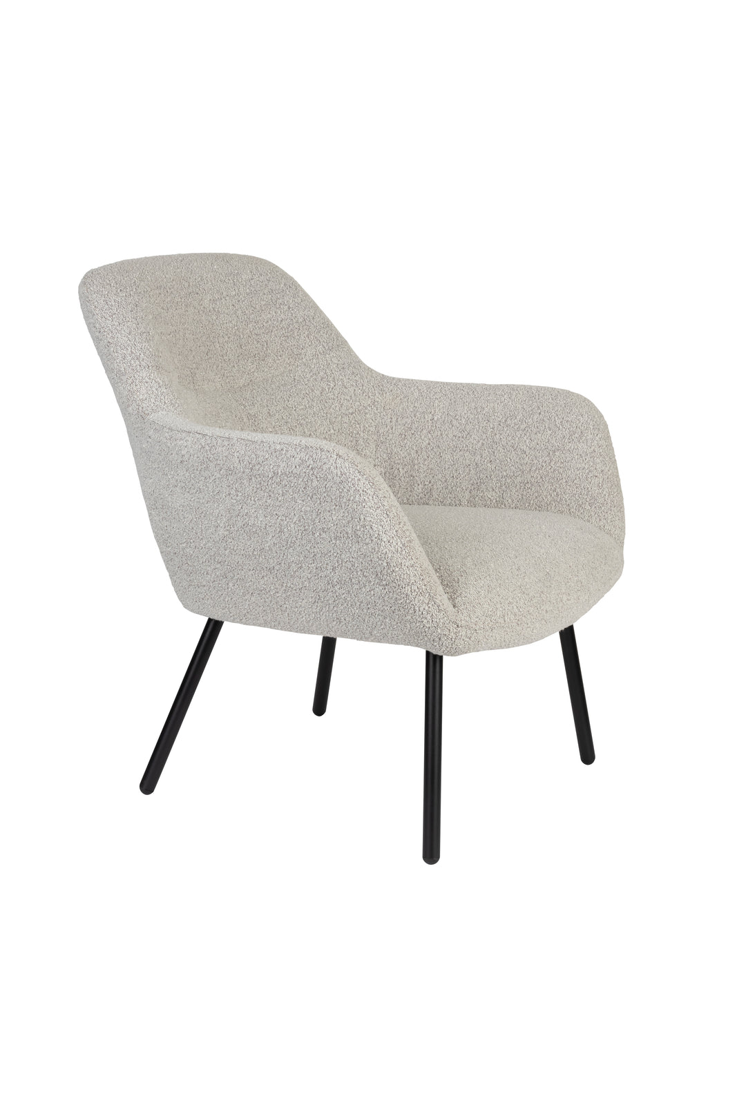 WHITE LABEL LIVING Dude loungestol m. armlæn beige bouclé polyester og stål