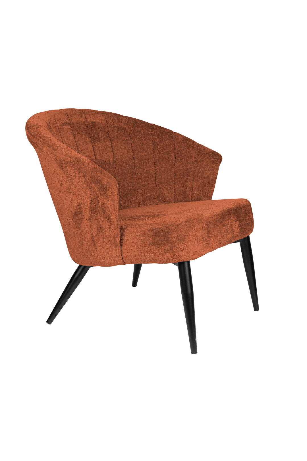 DUTCHBONE Georgia loungestol m. armlæn terracotta fløjl og sort metal