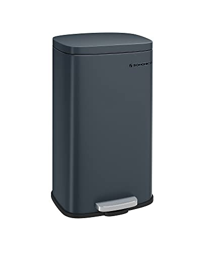 Produktbillede af SONGMICS affaldsspand m. indvendig plastspand låg soft close lugtkontrol røggrå stål i premium kvalitet